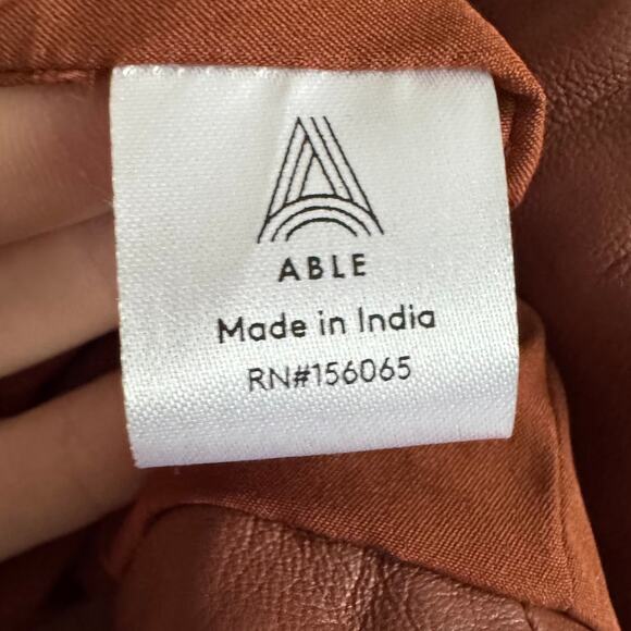 ABLE Maha Lamb Leather Jacket Whiskey Brown Plus Size 2X Moto Jacket $398 - Picture 4 of 7